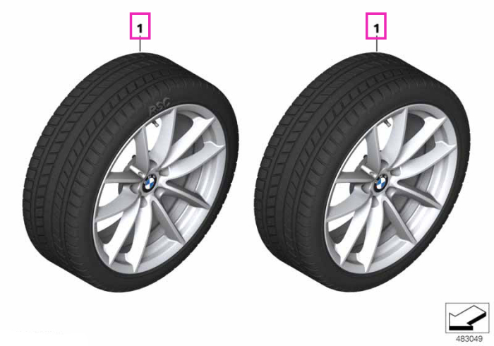 Roată completă de iarnă - V-Spoke 618 cu anvelopa Pirelli Winter Sottozero 3 r-f - 225/60R18 104H XL - BMW X3/X4 G01/G02