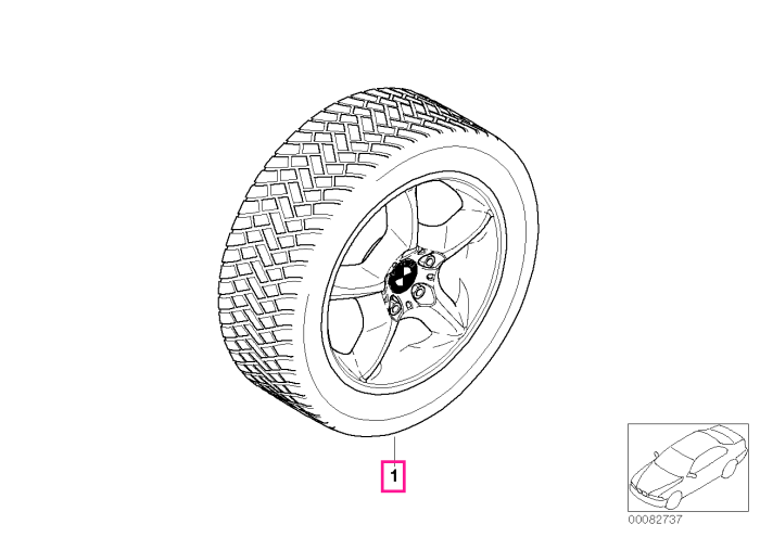 Roată completă de iarnă - Star Spoke 57 cu anvelopa Continental 4x4 Winter Contact - 235/65R17 104H - BMW X5 E53