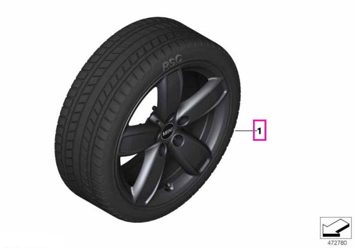 Roată completă de iarnă - Channel Spoke 531 cu anvelopa Bridgestone Blizzak LM-001 RFT - 225/55R17 97H - Mini Countryman F60