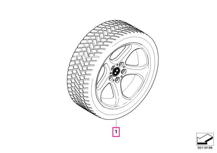 Roată completă de iarnă - Star Spoke 69 cu anvelopa Continental 4x4 Winter Contact - 255/55R18 105H - BMW X5 E53