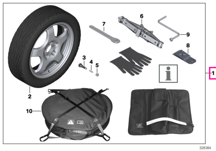 Roată de rezervă compactă - Alloy wheel 84 cu anvelopa Continental CST 17 - 135/90R17 104M - BMW Seria 3 F34, Seria 5 F11