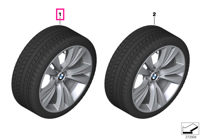 Roată completă de iarnă - Double Spoke 309 cu anvelopa Pirelli W240 Sottozero S2 r-f - 245/45R19 102V XL - BMW X3/X4 F25/F26 - punte față