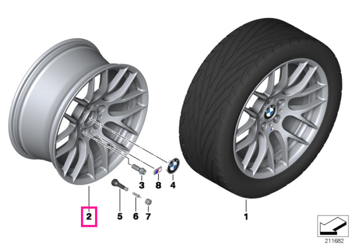 Janta aliaj usor - M Performance Y-Spoke 359M - Negru mat (Matt Black) - 9Jx19 ET:31 - BMW Seria 1 E82, Seria 3 E90 E92 E93