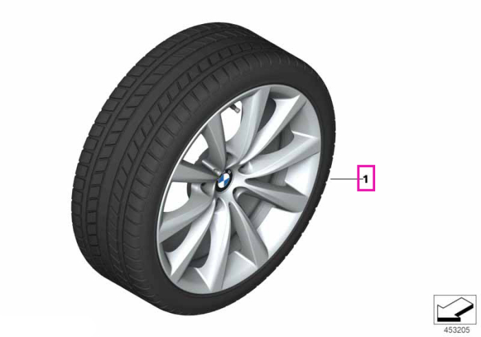 Roată completă de iarnă - V-Spoke 642 cu anvelopa Michelin Pilot Alpin PA4 ZP - 245/50R18 100H - BMW Seria 7/6 GT G11/G12/G32