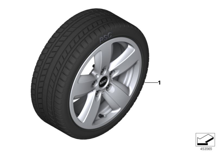 Roată completă de iarnă - Revolite Spoke 517 (lightweight forged wheel) cu anvelopa Pirelli W210 Snowcontrol 3 - 195/60R16 89H - Mini Clubman F54 - Jante forjate