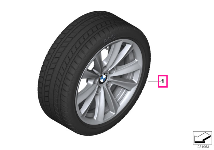 Roată completă de iarnă - V-Spoke 236 cu anvelopa Pirelli W210 Sottozero S2 r-f - 225/55R17 97H - BMW Seria 5/6 F10/F11/F12/F13/F06