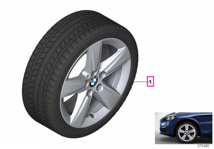 Roată completă de iarnă - Star Spoke 478 cu anvelopa Continental Winter Contact TS830P - 205/55R17 95H XL - BMW Seria 2 F45/F46