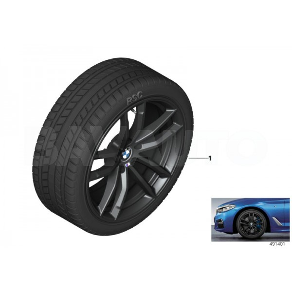 Roată completă de iarnă - M Double Spoke 662M cu anvelopa Goodyear Ultra Grip 8 Performance ROF - 245/45R18 100V XL - BMW Seria 5 G30/G31