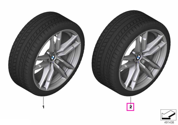 Roată completă de iarnă - M Double Spoke 764M cu anvelopa Pirelli Scorpion Winter - 255/45R20 105V XL - BMW X3M/X4M F97/F98 - punte spate