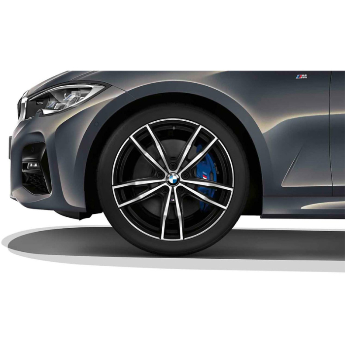 Set roți complete de vară - M Double Spoke 791M (bright turned) cu anvelopa Goodyear Eagle F1 Asymmetric 3 ROF - 225/40R19 93Y XL FA / 255/35R19 96Y XL RA - BMW Seria 3/4 G20/G21/G22/G23/G28