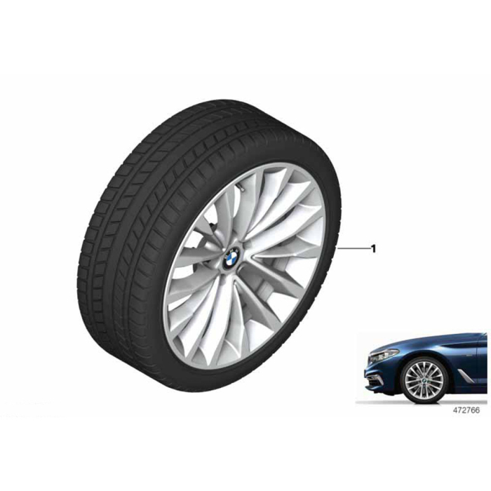 Roată completă de iarnă - W-Spoke 632 cu anvelopa Pirelli Winter Sottozero 3 r-f - 245/45R18 100V XL - BMW Seria 5 G30/G31
