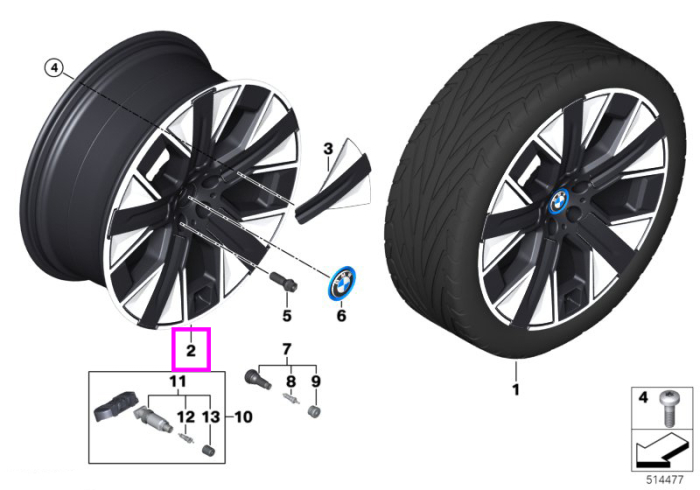 Janta aliaj usor - BMW Aerodinamik 1010 - Bicolor Gri (Gunmetal Grey/Polished) - 9Jx21 ET:36 - BMW iX I20