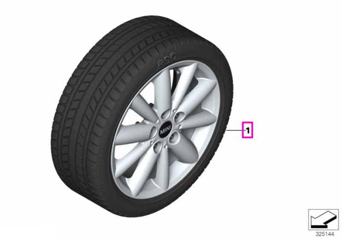 Roată completă de iarnă - Radial Spoke 508 cu anvelopa Dunlop SP Winter Sport 3D ROF - 175/60R16 86H XL - Mini F55/F56/F57