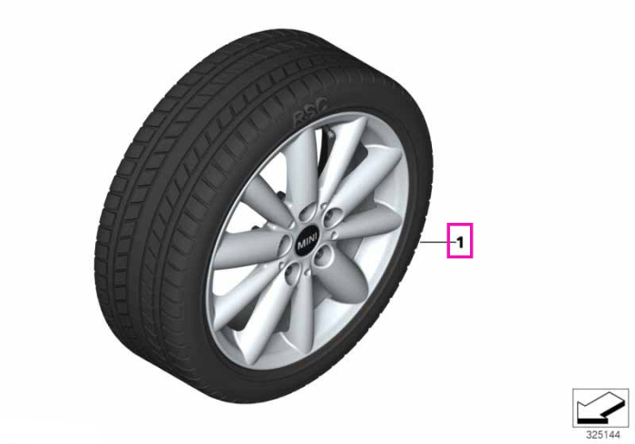 Roată completă de iarnă - Radial Spoke 508 cu anvelopa Dunlop SP Winter Sport 3D ROF - 175/60R16 86H XL - Mini F55/F56/F57