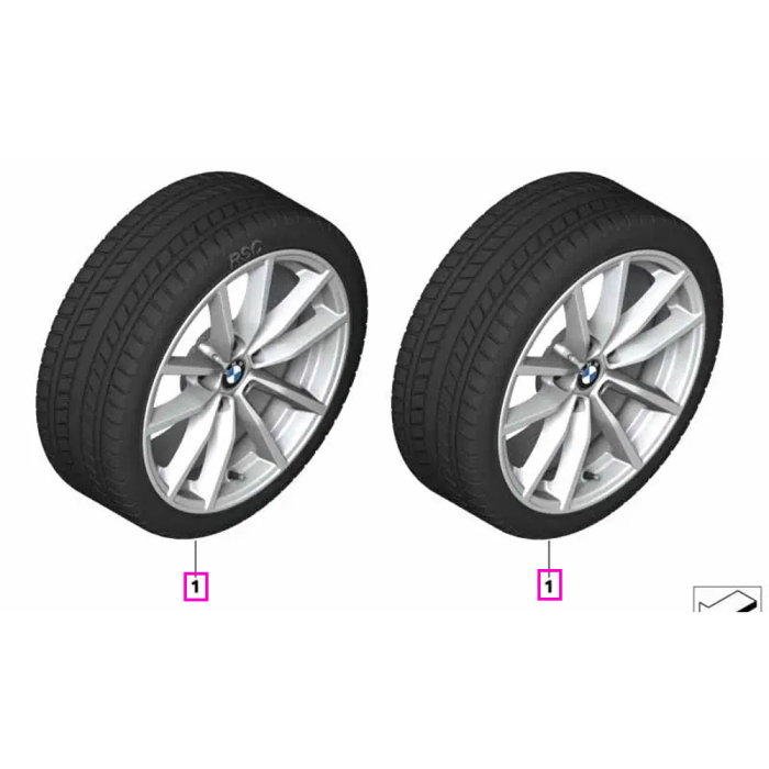 Roată completă de iarnă - V-Spoke 778 cu anvelopa Continental VikingContact 7 - 225/50R17 98T XL - BMW Seria 3/4 G20/G21/G22/G23/G42