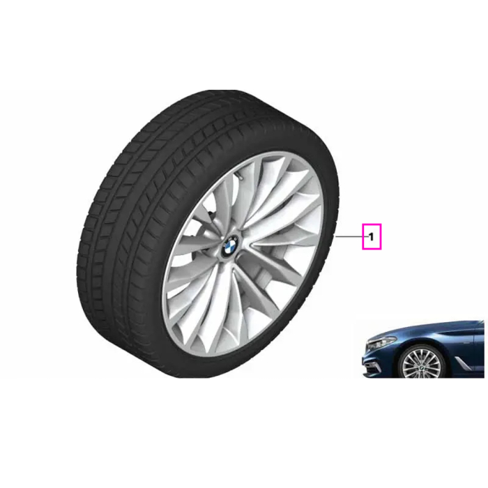 Roată completă de iarnă - W-Spoke 632 cu anvelopa Continental VikingContact 7 - 245/45R18 100T XL - BMW Seria 5 G30/G31