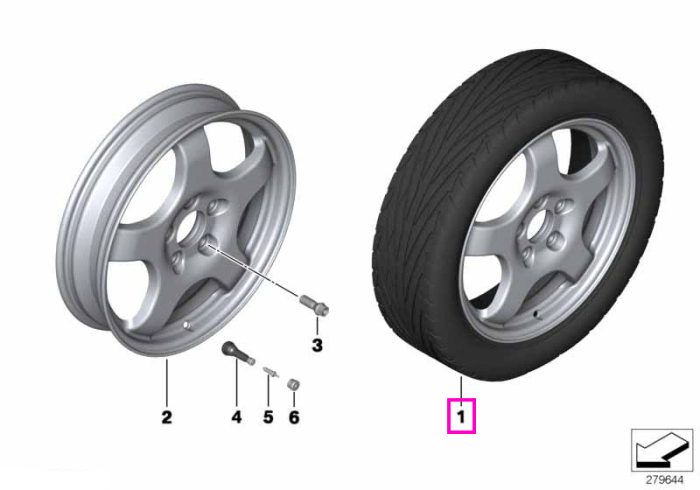 Roată de rezervă compactă - Alloy wheel 84 cu anvelopa Continental sContact - 155/80R19 114M XL - BMW X5 G05, X6 G06, X7 G07