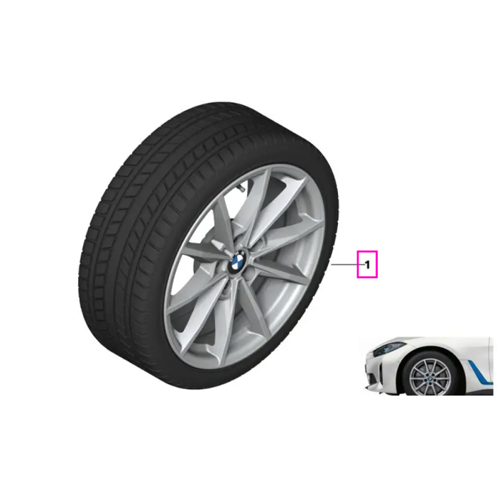 Roată completă de iarnă - V-Spoke 851 cu anvelopa Continental VikingContact 7 - 225/55R17 101T XL - BMW Seria 4/i4 G26