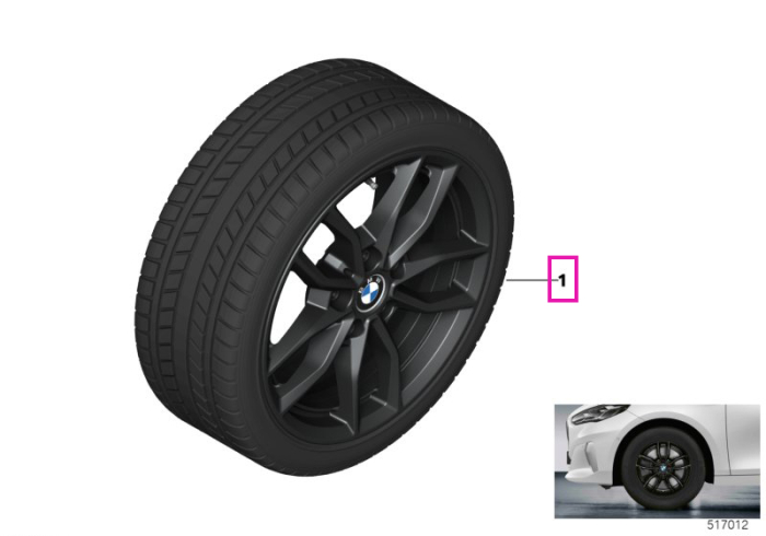 Roată completă de iarnă - Double Spoke 840 cu anvelopa Goodyear Ultra Grip 8 Performance - 205/65R16 95H - Mini Cooper U06