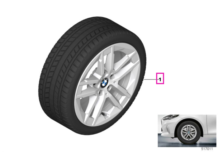 Roată completă de iarnă - Double Spoke 186 cu anvelopa Goodyear Ultra Grip 8 Performance - 205/65R16 95H - Mini Cooper U06