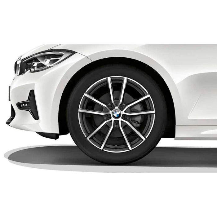 Set roti complete de vara - BMW V-Spoke cu anvelopa Michelin Pilot Sport 4 ZP* (BMW) 225/45R18 95Y XL TPMS / RDCi pentru Seria 3 G20, G21; Seria 4 G22, G23; Seria 2 G42 