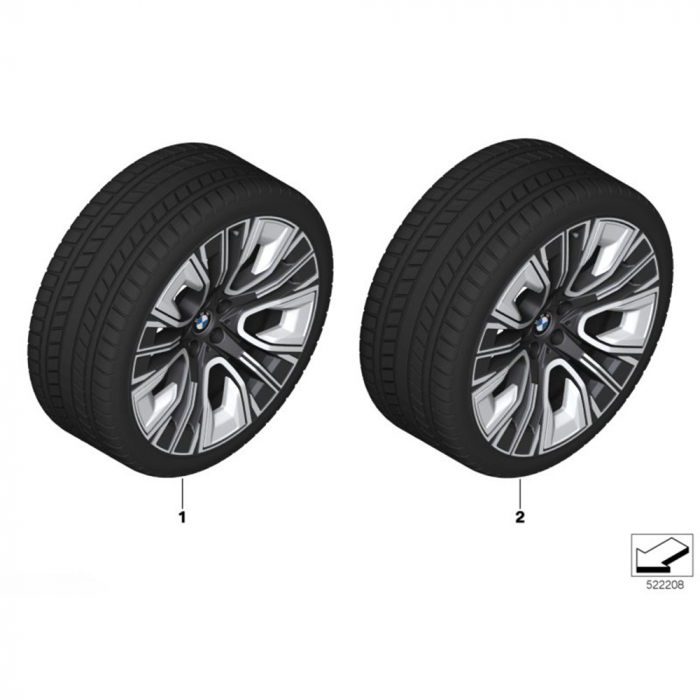 Roata completa de iarna - Aerodynamic Wheel 906 - Pirelli P-Zero Winter* (BMW) - 255/45R20 105V XL - TPMS / RDCi - BMW Seria 7 G70 