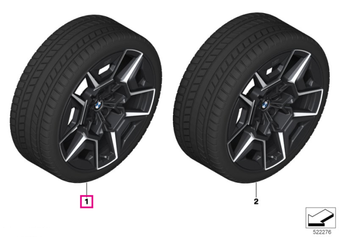 Roată completă de iarnă - M Double Spoke 922M (flow forming, milled) cu anvelopa Pirelli Scorpion Winter - 275/40R22 107V XL - BMW XM G09 - punte față