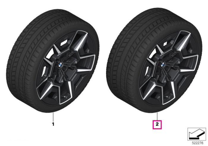 Roată completă de iarnă - M Double Spoke 922M (flow forming, milled) cu anvelopa Pirelli Scorpion Winter - 315/35R22 111V XL - BMW XM G09 - punte spate