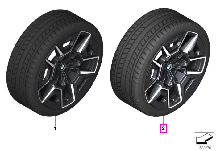Roată completă de iarnă - M Double Spoke 922M (flow forming, milled) cu anvelopa Pirelli Scorpion Winter - 315/35R22 111H XL - BMW XM G09 - punte spate