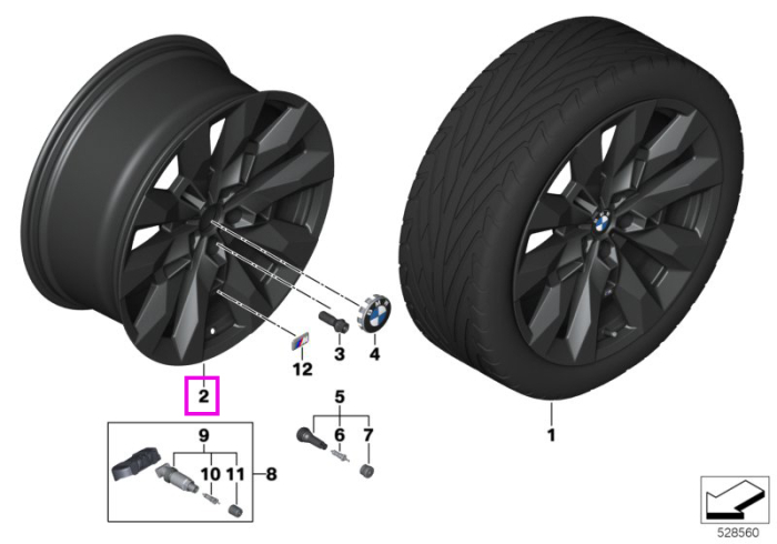 Janta aliaj usor - M Performance Double Spoke 917M - Negru Mat (Jet Black Matt) - 9,5Jx21 ET:26 - BMW XM G09