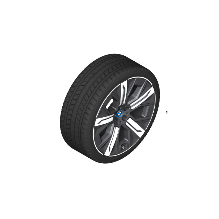 Roată completă de iarnă - Aerodynamic wheel 1012 (bright turned, flow forming) cu anvelopa Goodyear Ultra Grip Performance + - 255/50R21 109H XL - BMW iX I20
