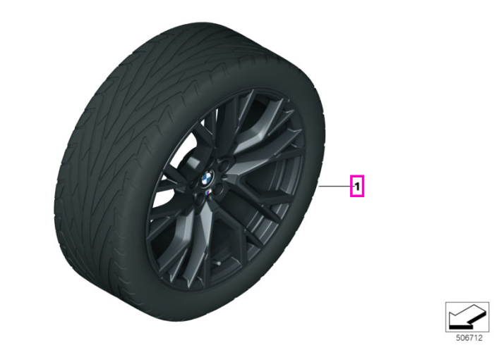 Set roți complete de vară - M Performance Star Spoke 809M cu anvelopa Pirelli P-Zero - 295/35ZR21 107Y XL 315/30ZR22 107Y XL - BMW X5M/X6M F95/F96 LCI