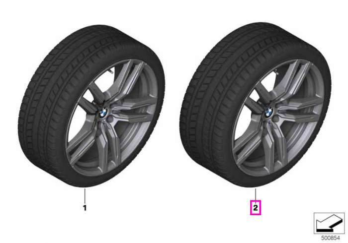 Roată completă de iarnă - M Double Spoke 808M cu anvelopa Michelin Pilot Alpin 5 SUV - 295/35R21 107V XL - BMW X5M/X6M F95/F96 LCI - punte spate