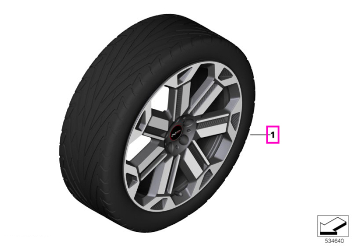 Set roți complete de vară - JCW Rallye Spoke 950 (bright turned) cu anvelopa Pirelli P-Zero - 245/35R21 96Y XL - Mini Countryman U25