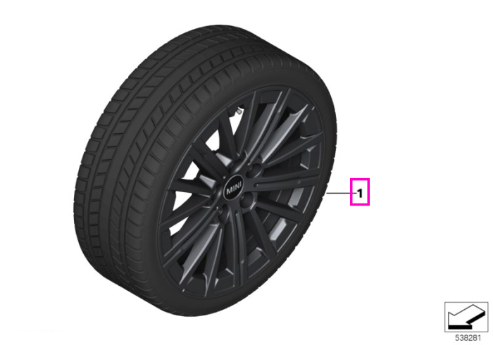 Roată completă de iarnă - V-Spoke 833 cu anvelopa Pirelli CintuRato Winter 2 - 205/65R17 100H XL - Mini Countryman U25