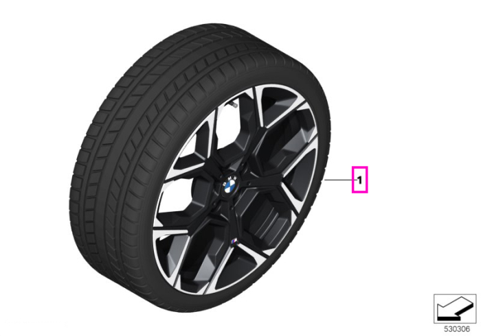 Roată completă de iarnă - M Y-Spoke 872M (bright turned) cu anvelopa Pirelli P-Zero Winter - 245/40R20 99V XL - Mini Aceman U10/U11