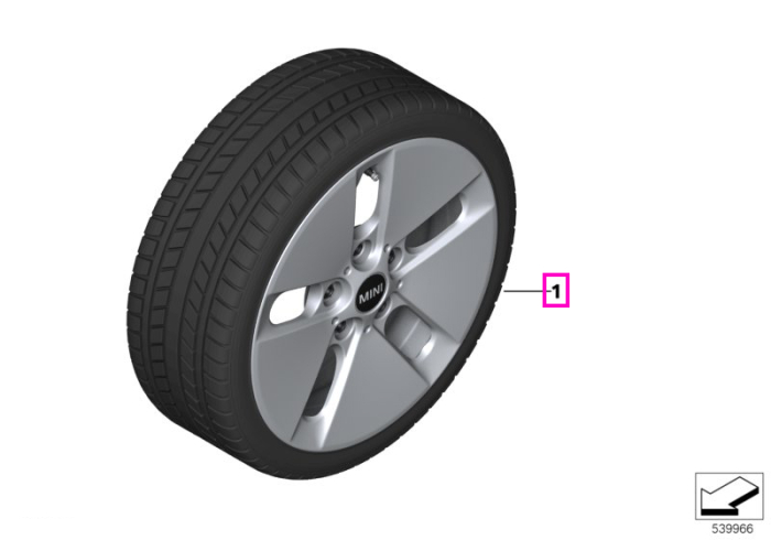 Roată completă de iarnă - Pin Spoke 961 cu anvelopa Goodyear Ultra Grip Performance 3 - 185/60R16 90H XL - Mini F65/F66/F67