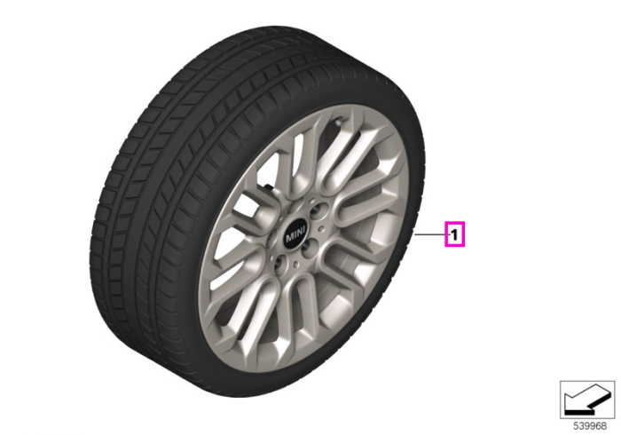 Roată completă de iarnă - U-Spoke 956 cu anvelopa Continental Winter Contact TS860S - 215/45R17 91H XL - Mini F65/F66/F67