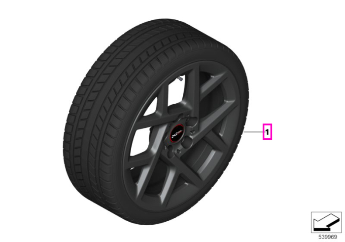 Roată completă de iarnă - JCW Sprint Spoke 957 cu anvelopa Continental Winter Contact TS860S - 215/45R17 91H XL - Mini F65/F66/F67