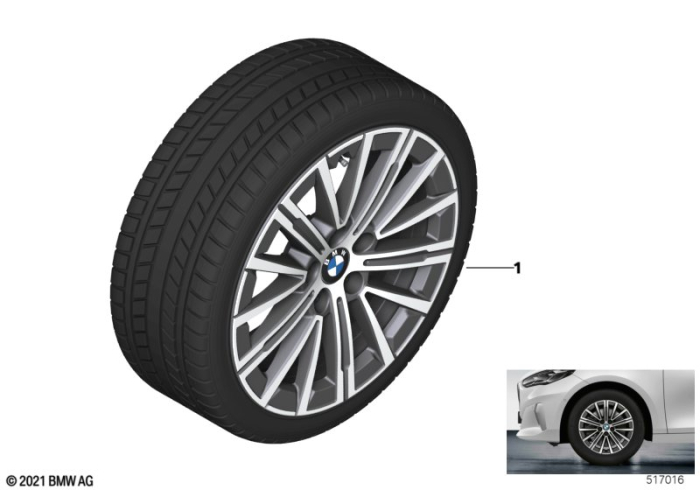 Roată completă de iarnă - V-Spoke 833 (bright turned) cu anvelopa Continental Winter Contact TS860S - 205/60R17 97H XL - Mini Cooper U06