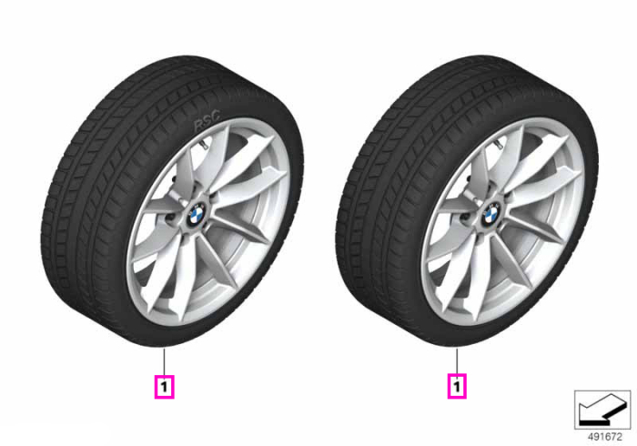 Roată completă de iarnă - V-Spoke 774 cu anvelopa Continental Winter Contact TS860S - 205/60R16 96H XL - BMW Seria 3 G20/G21