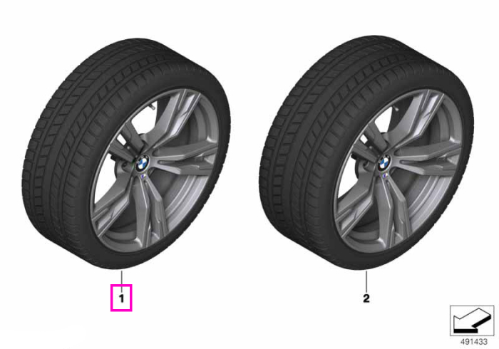 Roată completă de iarnă - M Double Spoke 798M cu anvelopa Continental Winter Contact TS830P - 255/40R18 99V XL - BMW Z4 G29 - punte față