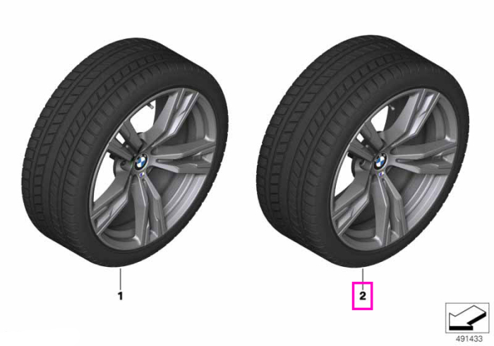 Roată completă de iarnă - M Double Spoke 798M cu anvelopa Continental Winter Contact TS830P - 255/40R18 99V XL - BMW Z4 G29 - punte spate