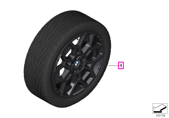 Set roți complete de vară - M Performance Star Spoke 880M cu anvelopa Bridgestone Turanza T005 - 225/50R18 99W XL - Mini Cooper U06