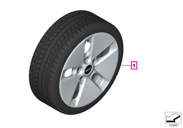 Roată completă de iarnă - Pin Spoke 990 cu anvelopa Continental Winter Contact TS860S - 195/60R16 93H XL - Mini Cooper J01
