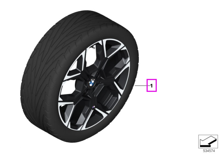 Set roți complete de vară - M Y-Spoke 872M (bright turned) cu anvelopa Continental Eco Contact 6 Q - 245/40R20 99Y XL - Mini Aceman U10/U11