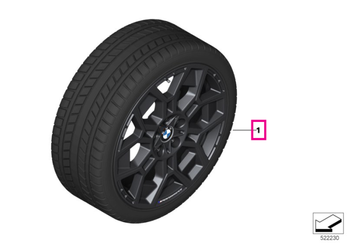 Roată completă de iarnă - M Performance Star Spoke 880M cu anvelopa Continental Winter Contact TS860S - 225/55R18 102H XL - Mini Aceman U10/U11