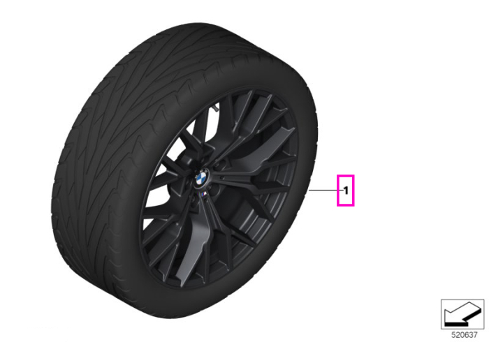 Set roți complete de vară - M Performance Y-Spoke 911M cu anvelopa Continental Eco Contact 6 Q - 255/45R20 105Y XL FA / 285/40R20 108Y XL RA - BMW X3/X4 G45/G46