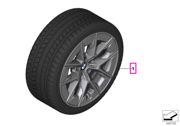 Roată completă de iarnă - Aerodynamic wheel 854 cu anvelopa Pirelli Winter Sottozero 3 - 245/45R18 100H XL - BMW Seria 4/i4 G26