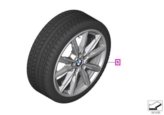 Roată completă de iarnă - V-Spoke 967 cu anvelopa Goodyear Ultra Grip Performance 3 - 205/55R17 95H XL - BMW Seria 1 F70/Seria 2 Gran Coupé F74
